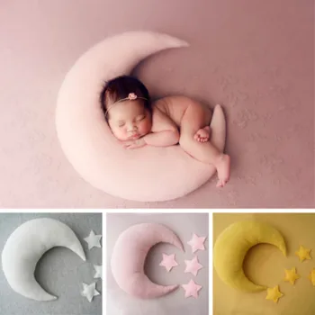 Novorojenček Fotografija Rekviziti Luna-obliko Blazine Z Zvezdami Polno luno Baby Fotografijo Ustrelil Dodatki, ki Predstavljajo Rešitve Kreativne Rešitve