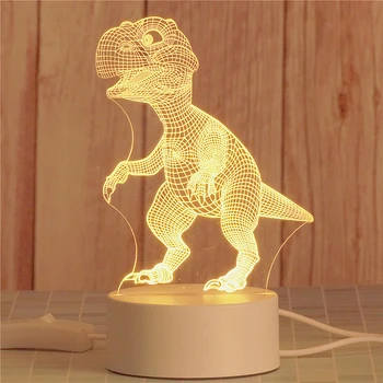 Novost USB 3D Noč Svetlobe Darilo za Rojstni dan namizne Svetilke Dinozaver Nosi Božično Drevo Srečen Rojstni dan Darilo LED Igrače za Otroke