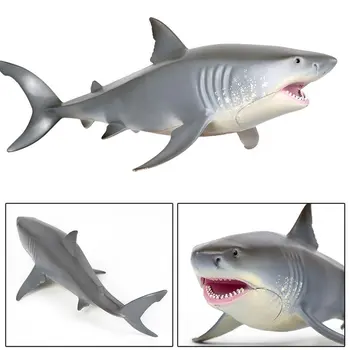 Ocean Simulacije Igrača Ornament Morskih Živali Veliki Beli Morski Pes Podvodni Svet Realističen Slog Plastična Igrača Za Otroke