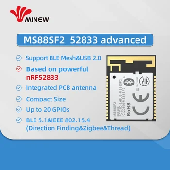 Oddajnik Modul 2,4 GHz nRF52833 BLE 5.1 Utra Dolge razdalje Bluetooth Očesa Brezžični Modul