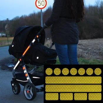 Odsevni površini nalepke otroški vozički, kolesa, torbice, izboljšanje varnosti v cestnem prometu ponoči in v mraku 9117