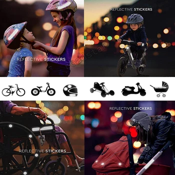 Odsevni površini nalepke otroški vozički, kolesa, torbice, izboljšanje varnosti v cestnem prometu ponoči in v mraku