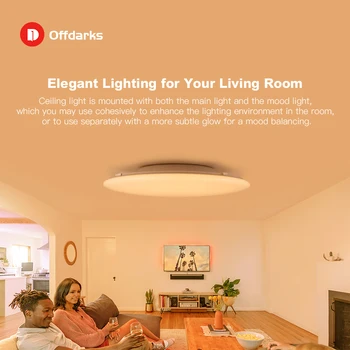 OFFDARKS Smart Sodobni LED Stropna Luč RGB 48W/60 W Zatemnitev Barve wifi glasovni nadzor za dnevna soba spalnica kuhinja strop lam