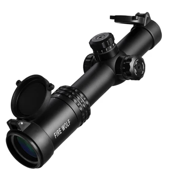 OGENJ WOLF 1-4X24E Riflescopes Lovski Red Dot Področji, Kompakten Puška Področje Osvetljeni Reticle w/ Nosilci Za AR15 AK