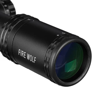 OGENJ WOLF 1-4X24E Riflescopes Lovski Red Dot Področji, Kompakten Puška Področje Osvetljeni Reticle w/ Nosilci Za AR15 AK