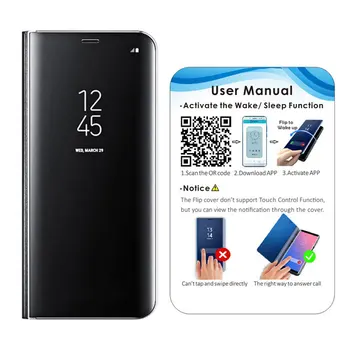 Ogledalo Flip Primeru Za Samsung Galaxy Note 10 9 8 S10 S8 S9 Plus S7 A9 A7 A8 2018 A10 A20 A30 A50 A60 A80 A70 M10 A20E Pokrov