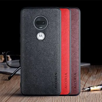 Ohišje za Motorola Moto G7 Plus G6 G5S Plus coque luxury Letnik Usnja, kože capa pokrovček Reže za moto g7 plus primeru funda capa