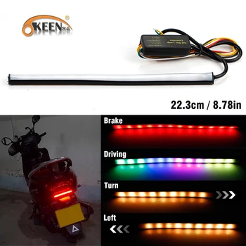 OKEEN 1pcs Univerzalno Moto Odmor Svetlobe RGB motorno kolo Nazaj Lučka Sveti Kit Opozorilo Vključite Opozorilne LED Auto Luč Lomljenje Svetlobe