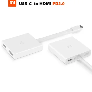 Original Xiaomi USB-C HDMI Večnamenski Polnilnik Extender 4K PD2.0 70W Max USB 3.0 Prenos Podatkov Hub