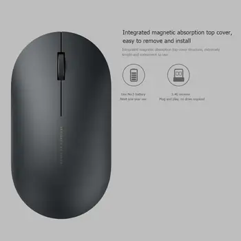Original Xiaomi Wireless Mouse 2 1000DPI 2,4 GHz WiFi Povezavo, Optični Izključite Prenosne Luči Mini Prenosnik Prenosnik Urad Gaming Miška