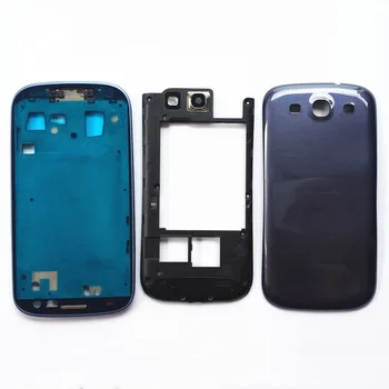 Originalno Celotno Ohišje za Samsung Galaxy S3 I9300 s3 neo 9300i 9301i Sprednji Okvir+Sredini Okvirja+Pokrov Baterije vrata rezervnih Delov