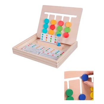 Otroci Montessori Izobraževalne Lesene Igrače Štirih Barvah in Sadje Dvojno Stranicami Seznanjanje S Kartico Otrok Logičnega Sklepanja Igra, Igrača