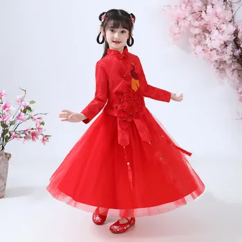 Otroci Obleke Za Dekleta Lunar Kitajsko Novo Leto Tang Princesa Obleko Obleke Malčke Baby Girl Obleke vestidos платье 2021