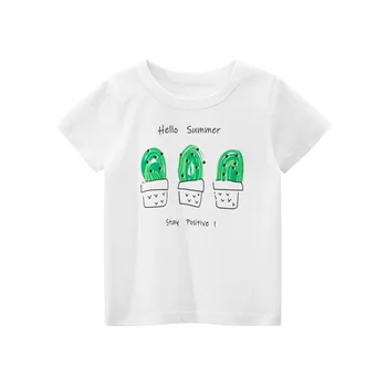Otroci T Srajce Poletje Fantje Dekleta Kratek Rokav Tiskanje Baby Toddler Otrok Bombaž Vrhovi Tees Oblačila Bele Novo 2020 Oblačila