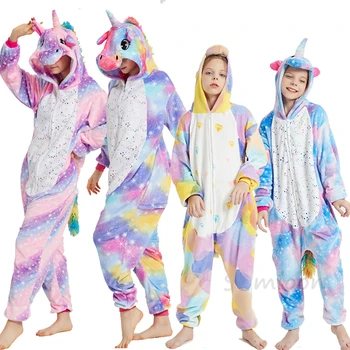 Otrok Kigurumi Samorog Pižamo Otroci Baby Živali Kombinezon Jumpsuit Onesie Panda Pajama Sleepwear Dekleta Cosplay Pyjama Pijamas