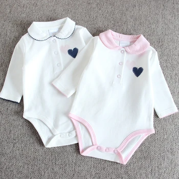 Otroška oblačila baby jumpsuit obleka, pižame otroci oblačila baby dekleta obleke pižame z dolgimi rokavi otroci oblačila s srcem 21562