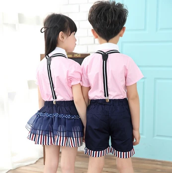 Otroška oblačila fantje dekleta določa lok kravato šolo kompleti za fante, dekleta, otroci, ki določa majice+trak hlače, obleke