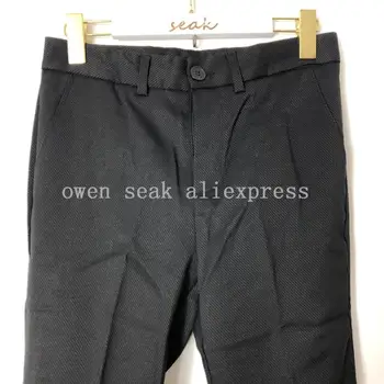 Owen Seak Moških Priložnostne Svinčnik Hlače high Street Wear Dolžina moška Oblačila Sweatpants Pomlad Črne Hlače