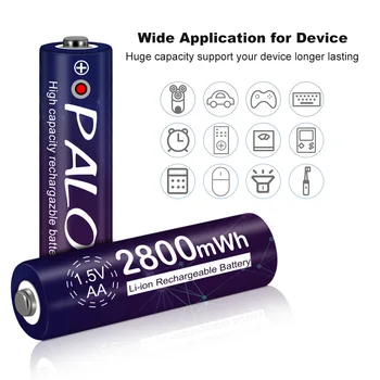 PALO 1-16pcs 2800mWh 1,5 V AA polnilna litijeva baterija konstantno napetostjo 1,5 V baterija li-ion baterije za fotoaparat, bliskavico igrače mp4