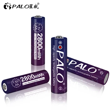 PALO 1-16pcs 2800mWh 1,5 V AA polnilna litijeva baterija konstantno napetostjo 1,5 V baterija li-ion baterije za fotoaparat, bliskavico igrače mp4