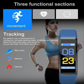 Pametno gledati fitnes tracker moški ženske *srčni utrip* zaslon IPS polne zaslon na dotik šport ura teče pedometer