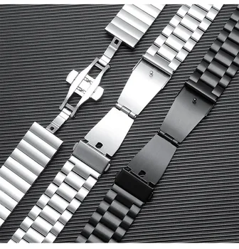 Pazi, Trak Za Samsung Prestavi S3 S2 Meje Klasičnih Watch trak iz Nerjavnega Jekla 46mm Huawei GT2 Čast Čarobno 18 20 22 24 mm band