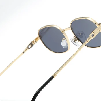 Peekaboo zlato kvadratnih sončna očala moških kovinski gradient objektiv klasični slog, rjava retro sončna očala za ženske uv400 dropshipping