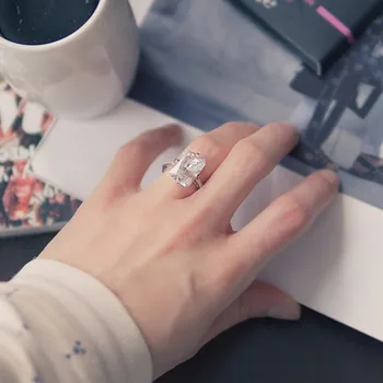 Peneče Ženski Obljuba prstan 925 Sterling srebro 5ct diamantno Poroko Band Obroči za Ženske Poročne gemstone Nakit