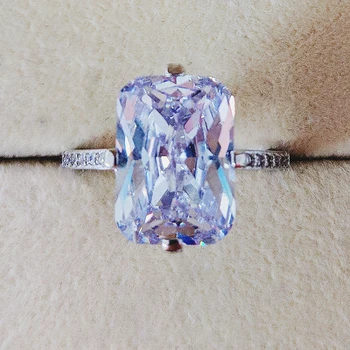 Peneče Ženski Obljuba prstan 925 Sterling srebro 5ct diamantno Poroko Band Obroči za Ženske Poročne gemstone Nakit