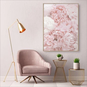 Peony Cvet Wall Art Ponudbe Natisniti Moda Umetnost Plakata Blush Pink Platno Natisne Slikarstvo Nordijska Okras V Dnevni Sobi Doma Dekor