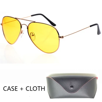Pilot Night Vision sončna Očala Moški Ženske Očala Očala UV400 Zlitine sončna Očala za ženske, moške Voznik Nočna Vožnja z ohišjem