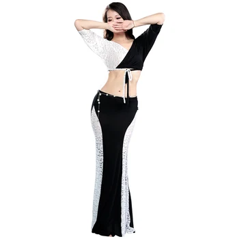 Ples trebuh obleko usposabljanje obleko ženske ženske odraslih orientalski ples delovanje skupine kostume čipke seksi dvodelni krilo set