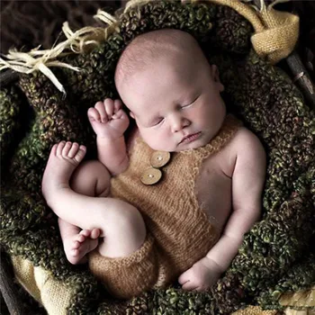 Pletene Newborn Baby Fotografija Rekviziti Baby Jumpsuit Romper Baby Foto Opremo