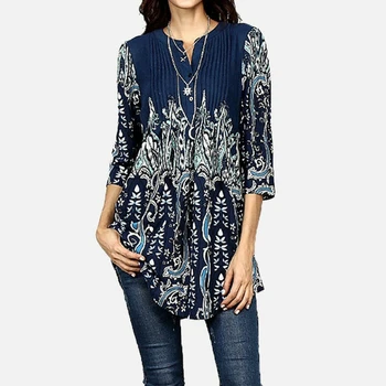 Plus Velikost 5XL Natisnjeni žensko Bluzo Naguban Oversize Ženski zgornji deli oblačil 2021 Novo Pomlad Poletje Svoboden Priložnostne Moda za Ženske Bluze