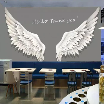 Po meri 3D Fotografije za Ozadje Freske Belo Pero Krila dnevno Sobo, Cafe, Restavracija Fotografija Ozadje Dekoracijo Sten Slikarstvo