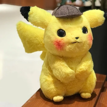 Pokemon 28 cm peluche Pikachu Igrače, Plišaste Igrače Detektiv Pikachu Japonska Film Igrače Otrok Lutka za Otrok Otroka, Rojstni dan, Darila Anime
