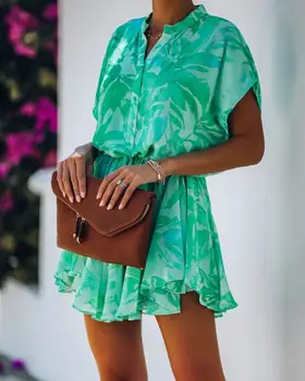 Poletje elegantna urad ženske Naguban mini kratke obleke, ženske stranka moda Mujer ruffle Slim design obleko plažo ulične