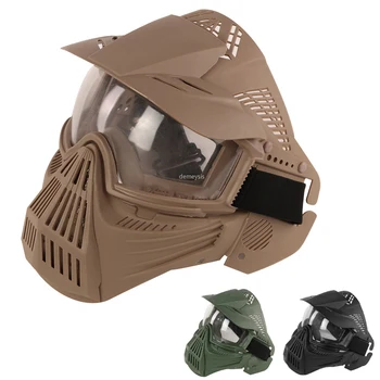 Poln Obraz Vojsko Taktično Masko Lov CS Wargame Zaščitne Maske Vojaške Airsoft Streljanje Paintball Maska Pribor z Objektiva