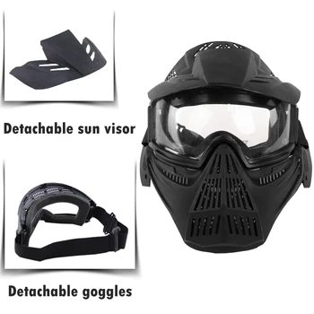 Poln Obraz Vojsko Taktično Masko Lov CS Wargame Zaščitne Maske Vojaške Airsoft Streljanje Paintball Maska Pribor z Objektiva