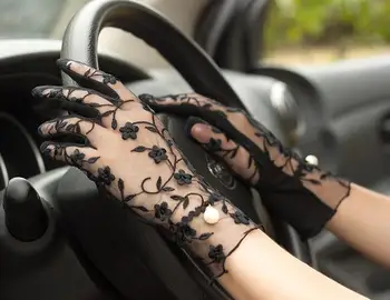 Pomlad poletje žensk Čipke rokavice za zaščito pred soncem lady ' s anti-uv odporna proti drsenju vožnje rokavice seksi prosojne čipke rokavice R1069