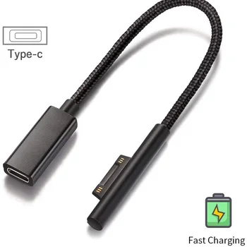 Površina Priključite na USB-C Kabel za Polnjenje Najlon Pleteni za Microsoft Surface Pro 7/6/5/4/3 Laptop 1/2 Delo s PD 45W 15V Napajanje
