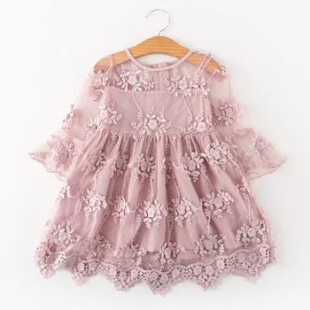 PPXX Visoke Kakovosti Baby Girl Oblačenja Cvetlični Čipke Princesa Dresss Dekleta Elegantno Formalnih Obleke, Dekleta, Otroci, oblačila, Oblačila