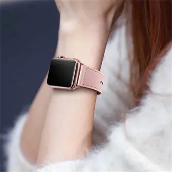 Pravega usnja trak za apple watch band 42mm 38 mm iwatch band 44 mm 40 mm zamenjava zapestnica pasu za iwatch serije 6 5 4 SE