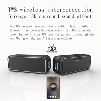 Prenosni Bluetooth Zvočnik 3D Subwoofer Zvočnik 40W Zvočniki IPX67 Nepremočljiva 8H Dolžina Podporo AUX TF USB