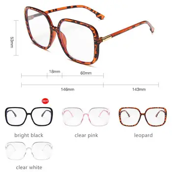 Prevelik Kvadratnih Očal Okvir Za Ženske Letnik Velik Pregleden Očala Za Branje Očala Clear Leče, Optični Spektakel Okvir