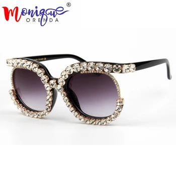 Prevelik Ženske sončna Očala Luksuzne blagovne Znamke Cat Eye glasses pol okvir Nosorogovo sončna Očala moški Letnik odtenki Oculos UV400