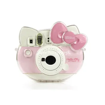 PU Usnje Fotoaparat Torba Primeru Za Fujifilm Instax Mini Kitty Pregleden Kristalno Lupine Za Fuji Instax Mini Kitty