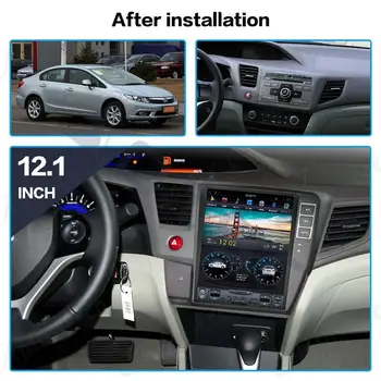 PX6 Android 9.0 4gb+128 gb Tesla Navpično Zaslon DVD Predvajanje GPS Navi Avto Večpredstavnostna Radio Predvajalnik Za Honda Civic 2012 2013 -2016
