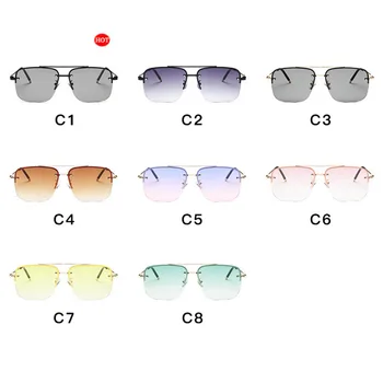 RBRARE Kvadratnih Rimless sončna Očala za Moške In Ženske Gradient sončna Očala blagovne Znamke Oblikovalec Velik Okvir Retro Trendu Oculos Feminino