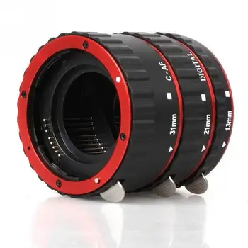 Rdeča Objektiva Adapter Gori Auto Focus AF Makro Podaljšek Cevi Tesnilo za Canon EF-S Objektiv T5i T4i T3i T2i 100D 60D 70 D 550D 600D 6D 7D